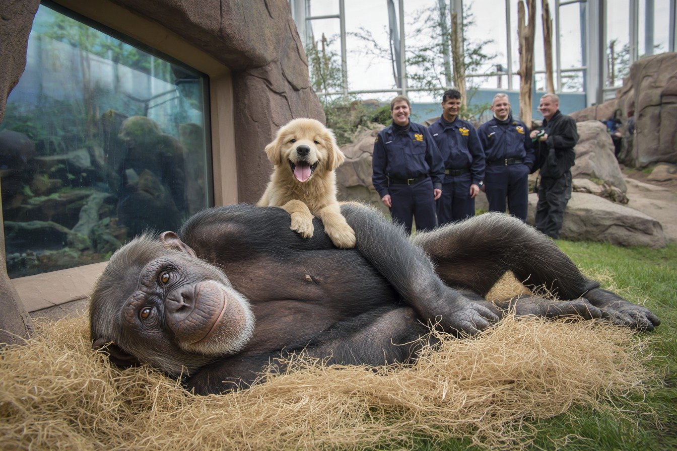 침팬지 우리에 빠진 강아지 – 동물원 관리인들이 목격한 놀라운 사건! ➤ Главное.net