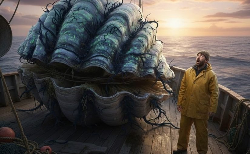 그는 거대한 조개껍데기 같은 것을 갑판 위로 들어 올렸다. 하지만 안을 들여다보는 순간, 차가운 공포가 그의 가슴을 꿰뚫었다 ➤ haberion.com